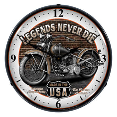 14-Inch Legends Motorcycle Lighted Wall Clock