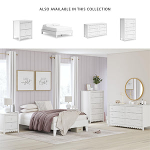 2-Drawer Nightstand with Scallop Design – Matte Finish