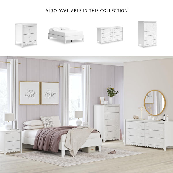 2-Drawer Nightstand with Scallop Design – Matte Finish