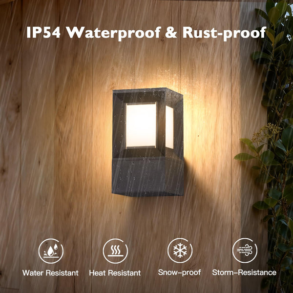 Waterproof Outdoor Wall Sconce – 11" Porch Light with E26 Bulb, 3000K Warm White
