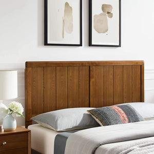 Full Size Wood Headboard – Walnut Mid-Century Modern