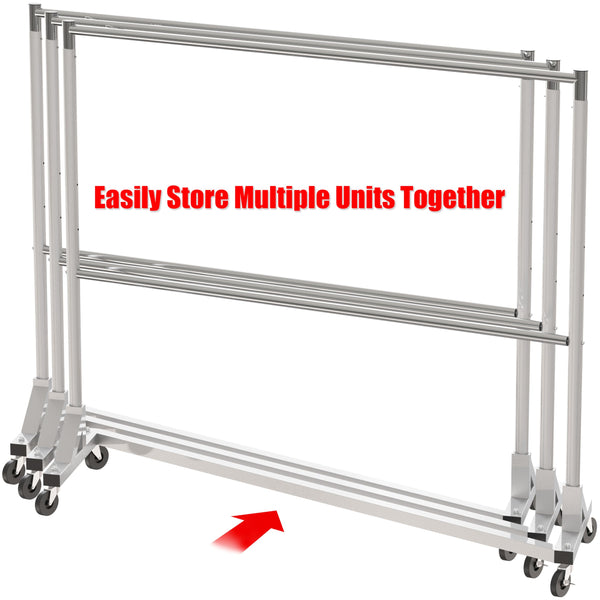 Z-Base Double Rod Garment Rack