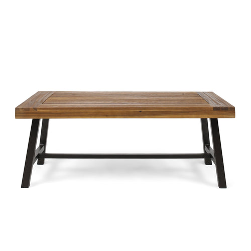 Rustic Acacia Wood Outdoor Coffee Table