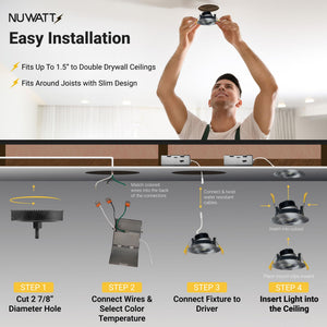 3-Inch Adjustable LED Gimbal Recessed Downlight 4-Pack