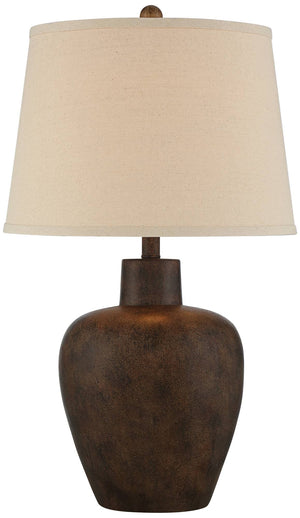 Dark Terra Cotta Farmhouse Table Lamps Set of 2