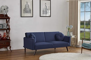Retro Velvet Convertible Futon Sofa Bed