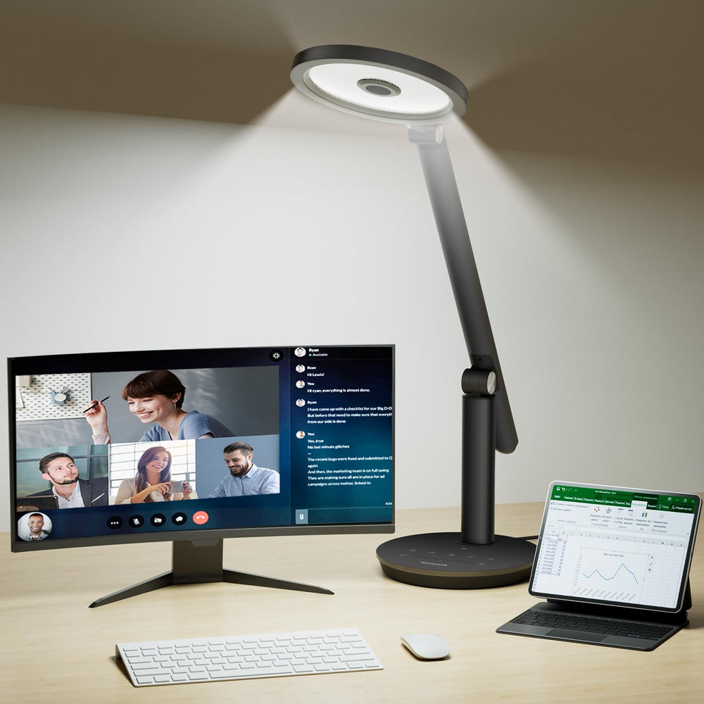 LED Desk Lamp – Dimmable Full-Spectrum Eye-Care Light with Timer