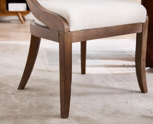 Farmhouse Dining Chairs with Curved Open Back & Padded Seat