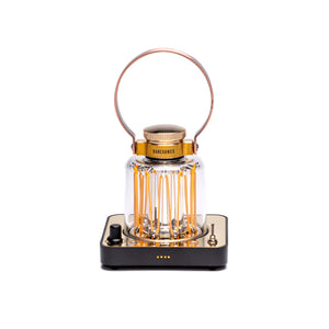 Rechargeable LED Block Tower Lantern – Brass & Copper Finish