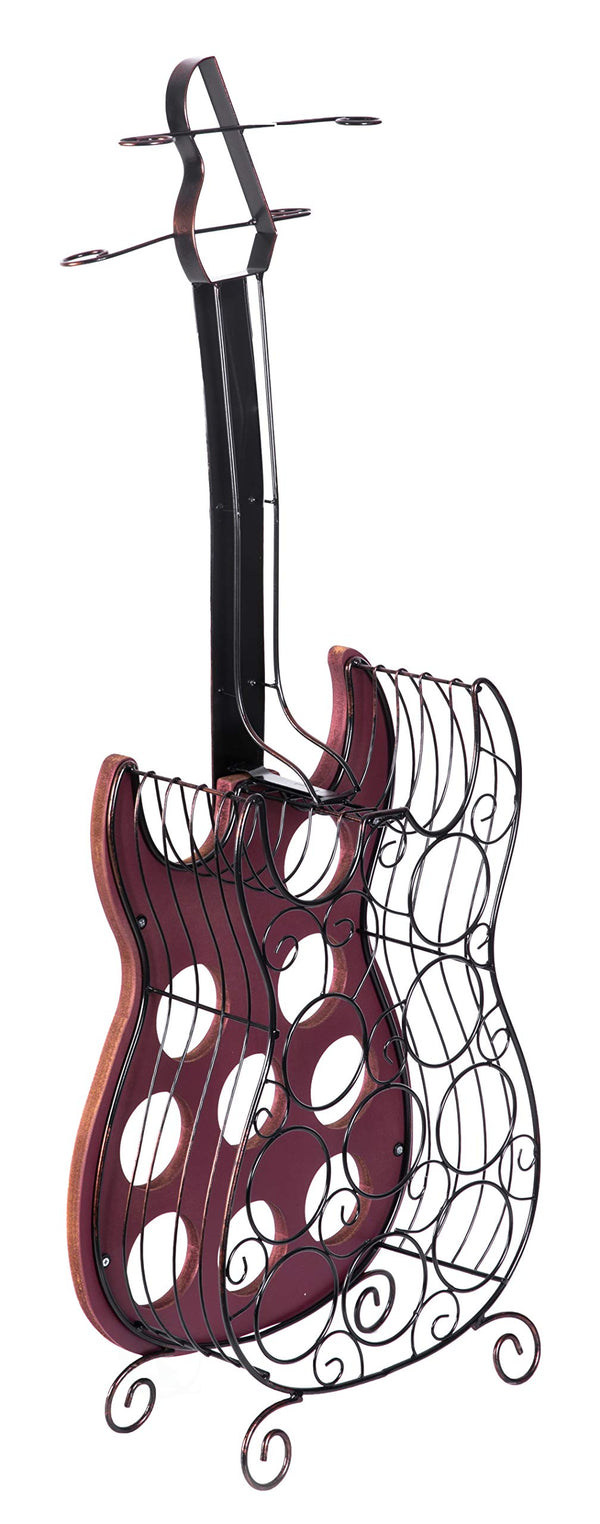 Guitar-Shaped Wine Bottle Holder & Rack