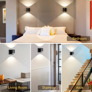 Square LED Wall Sconce – Dimmable Indoor Hardwired Up Down Light