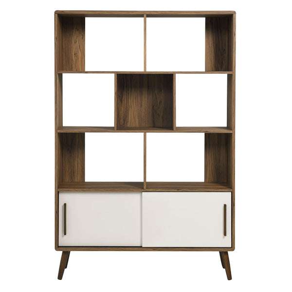 8-Shelf Bookcase with Sliding Doors
