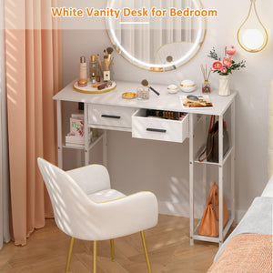 Computer Desk with Drawers and Storage Shelves