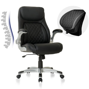 Ergonomic High-Back Leather Office Chair
