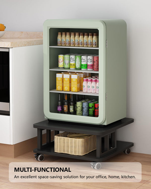 2-Tier Printer Stand with Wheels and Storage Shelf