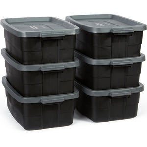Heavy Duty Plastic Storage Totes with Lids – Stackable Bins