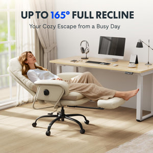 2-in-1 Reclining Chaise Lounge Chair with Wheels and Footrest