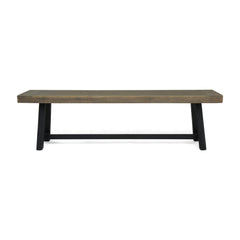 Outdoor Acacia Wood Bench – Sandblast Gray & Black