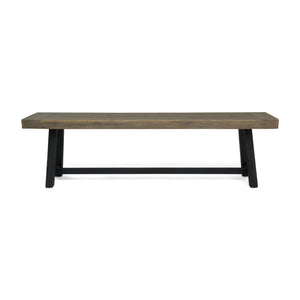 Outdoor Acacia Wood Bench – Sandblast Gray & Black