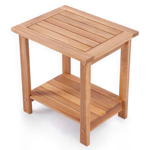 Acacia Wood 2-Tier Side Table