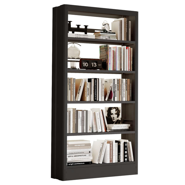 5-Tier Metal Bookshelf, 71"H Adjustable Tall Bookcase