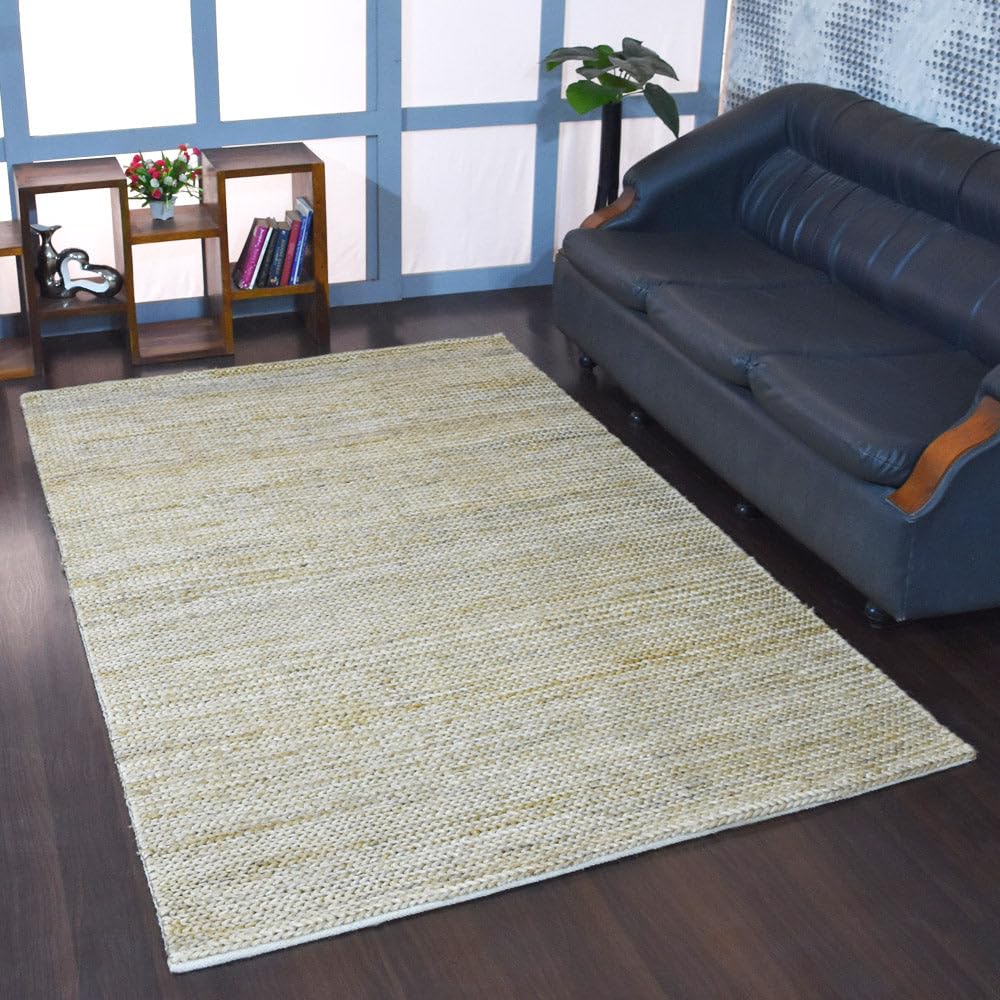 Hand-Knotted Jute Area Rug — Natural Fiber, Indoor & Outdoor