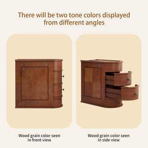 Narrow End Table with Charging Station & 2 Drawers, Fully Assembled