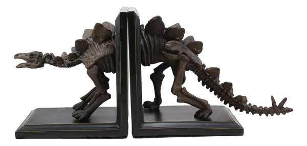 Stegosaurus Dinosaur Fossil Skeleton Bookends Set