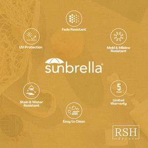 Sunbrella Indoor Outdoor Throw Pillow – 17" x 17", Plain, Modern Style