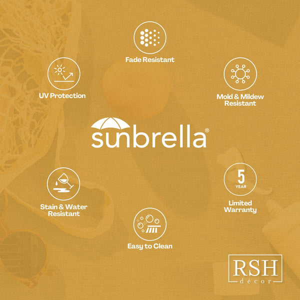 Sunbrella Indoor Outdoor Throw Pillow – 17" x 17", Plain, Modern Style