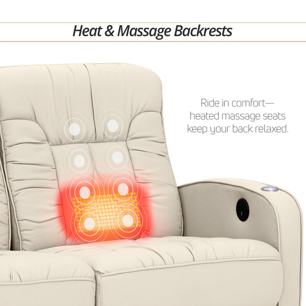 RV Double Recliner Sofa with Heat & Massage