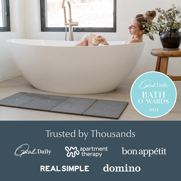 Stone Bath Mat – Quick-Drying Diatomaceous Earth, Non-Slip, Large