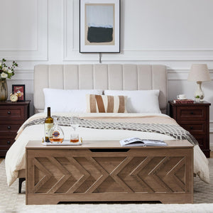 Extra Large Storage Bench with Safety Hinges