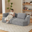Corduroy Loveseat Boneless Sofa Couch – No Assembly, High-Density Foam