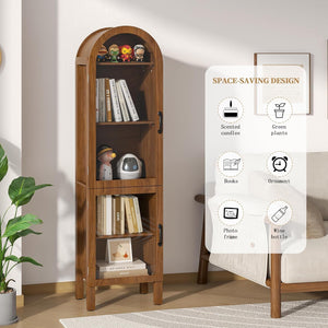 5-Tier Arched Display Cabinet with Acrylic Glass Doors