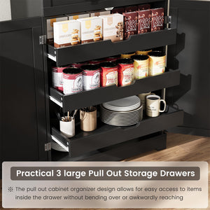 72" Farmhouse Pantry Cabinet with Drawer & Sliding Rack
