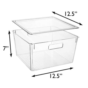 Clear Plastic Storage Bins with Lids – Kitchen, Pantry & Fridge Organizer