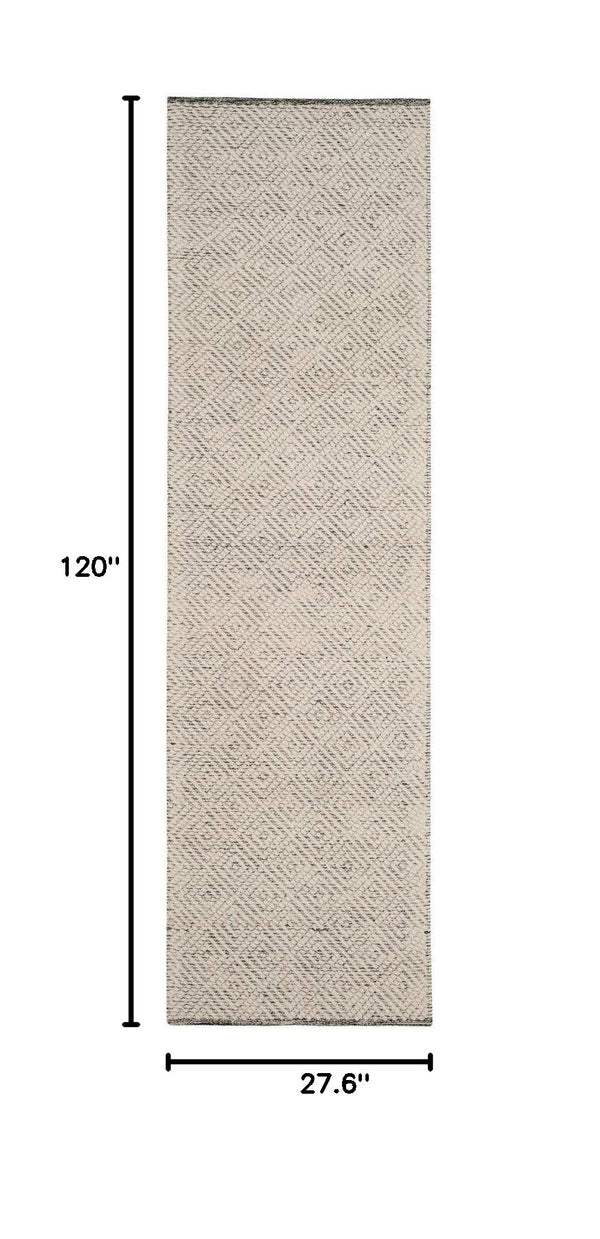 Natura Wool Runner Rug 2'3" x 10' – Ivory & Light Grey