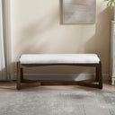 Mid-Century Modern Upholstered Bench with X-Shape Wood Base