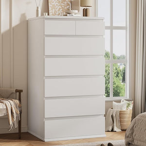 7-Drawer Tall Vertical Dresser with Jewelry Storage