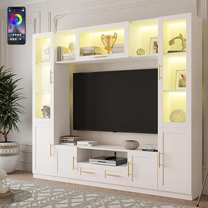 94" Wall Unit Entertainment Center with LED Lights