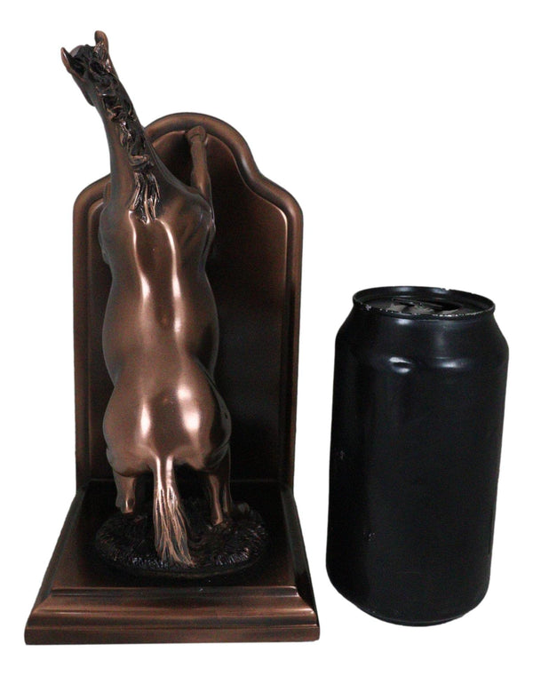 Rearing Horses Bookend Set – Bronze Electroplated Resin