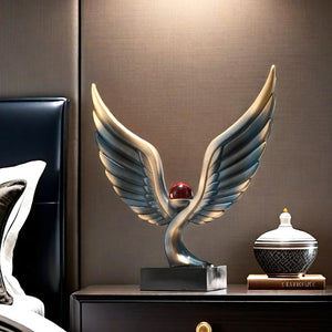 Abstract Eagle Crystal Ball Sculpture