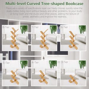 8-Tier Bamboo Tree Bookshelf