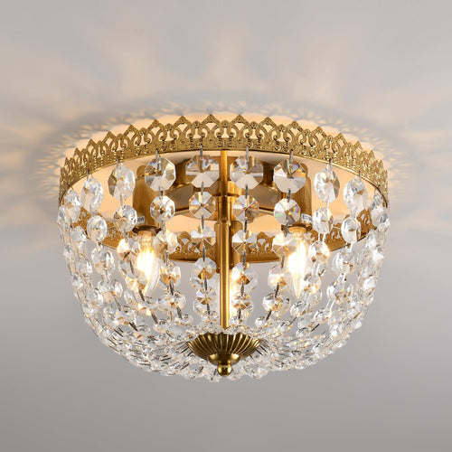 Crystal 3-Light Flush Mount Ceiling Chandelier