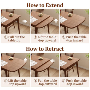 Solid Wood Extendable Dining Table 47" to 71" | Seats 4 to 10 | Walnut