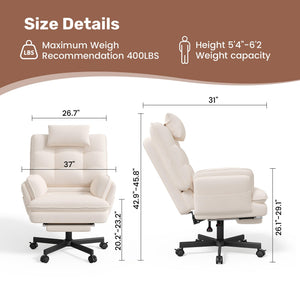 Criss Cross Office Chair with Foot Rest, Reclining Swivel Velvet Chair