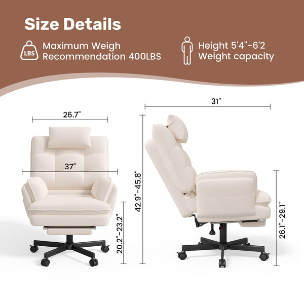 Criss Cross Office Chair with Foot Rest, Reclining Swivel Velvet Chair