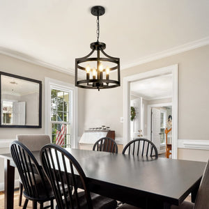 4-Light Farmhouse Chandelier Semi Flush Mount Ceiling Light