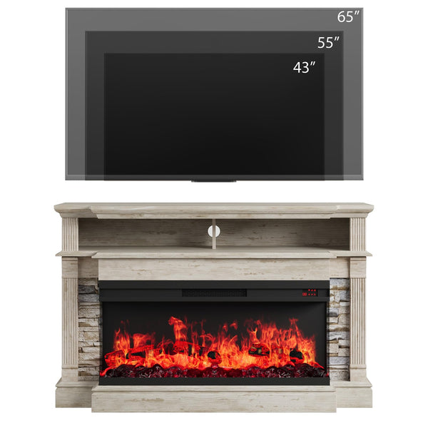 Farmhouse Electric Fireplace TV Stand for TVs up to 65"